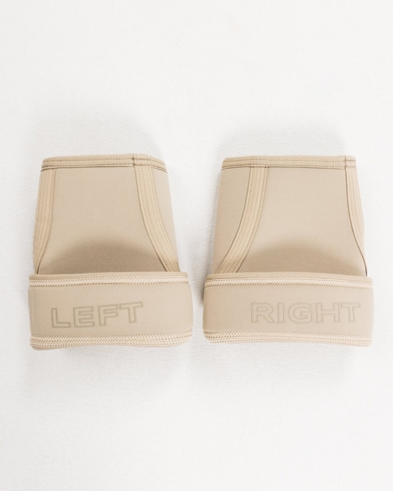 Alphalete Knee Sleeves Donna Altri Accessori Beige | 19EBNLTGC