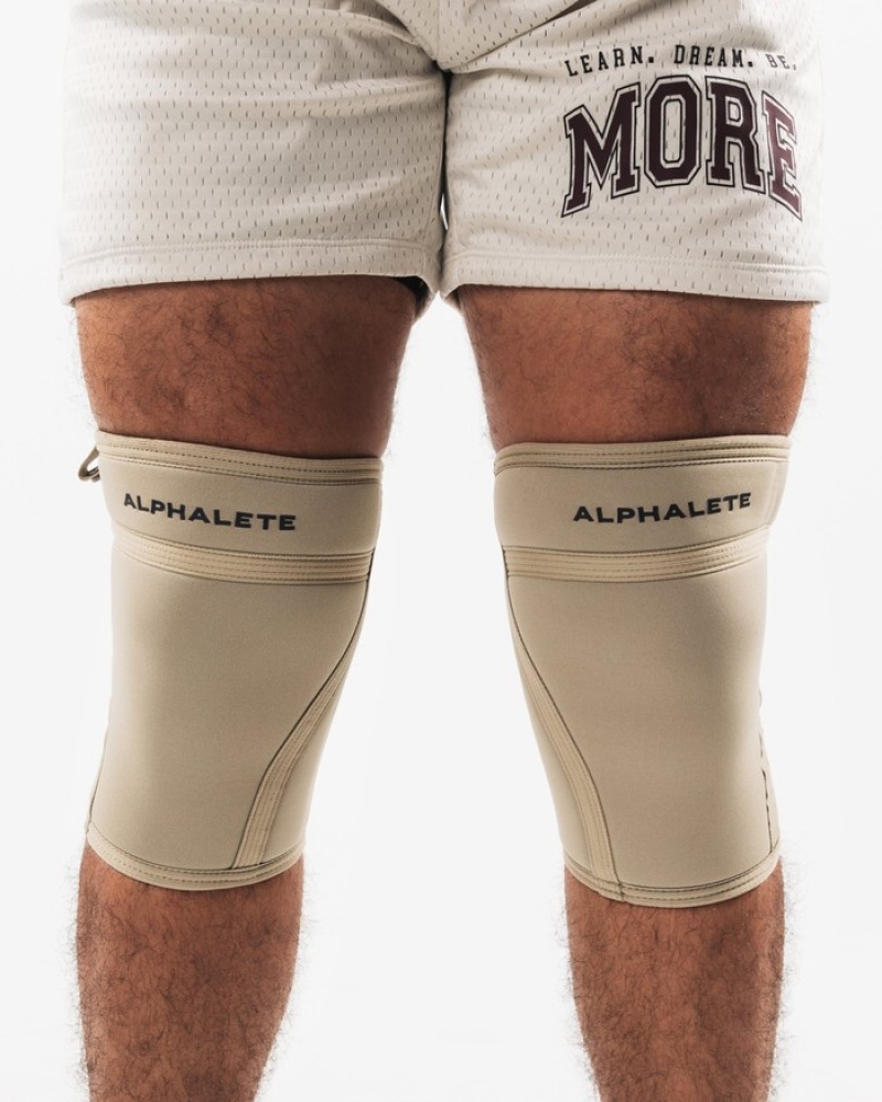 Alphalete Knee Sleeves Donna Altri Accessori Beige | 19EBNLTGC