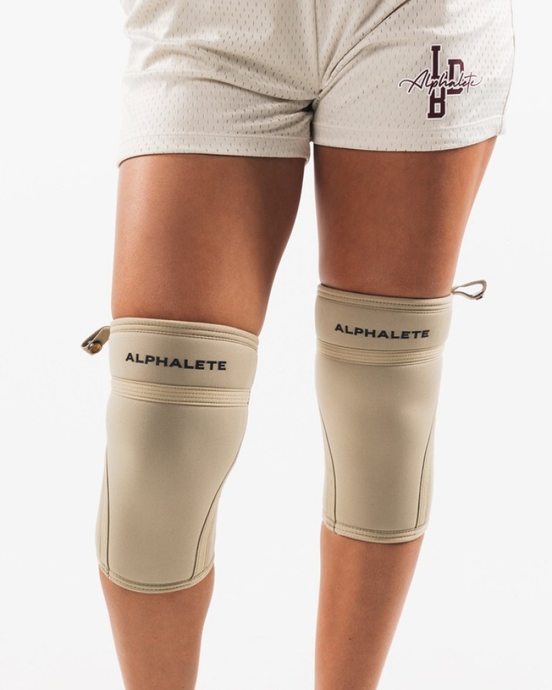Alphalete Knee Sleeves Donna Altri Accessori Beige | 19EBNLTGC