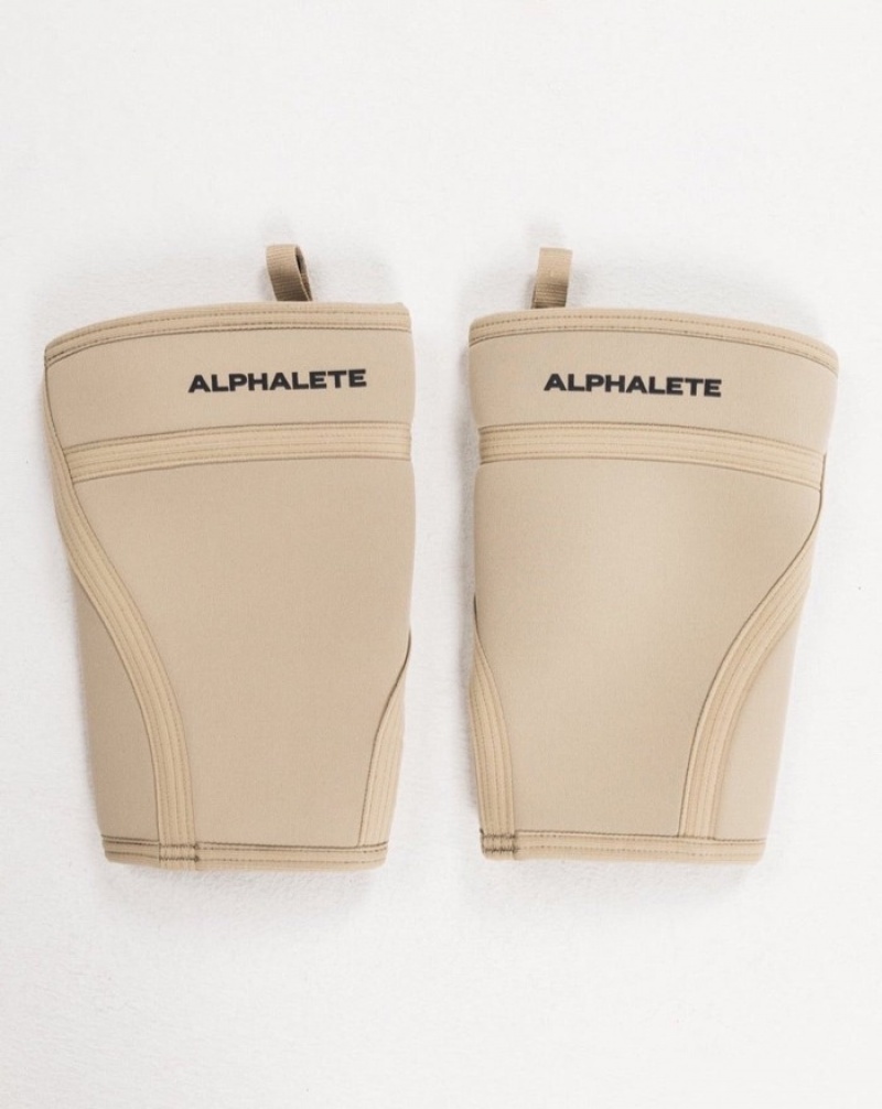 Alphalete Knee Sleeves Donna Altri Accessori Beige | 19EBNLTGC