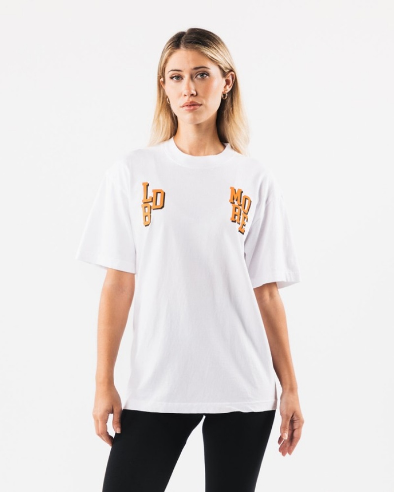 Alphalete LDB More Letter Uomo Camicie Bianche | 41GMKFIYE
