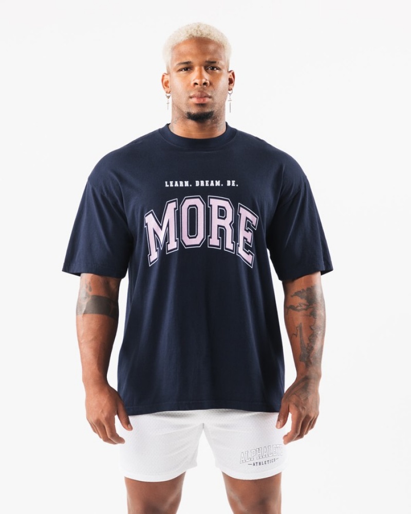 Alphalete LDB More Uomo Camicie Blu Marino Rosa | 35SQJKCBH