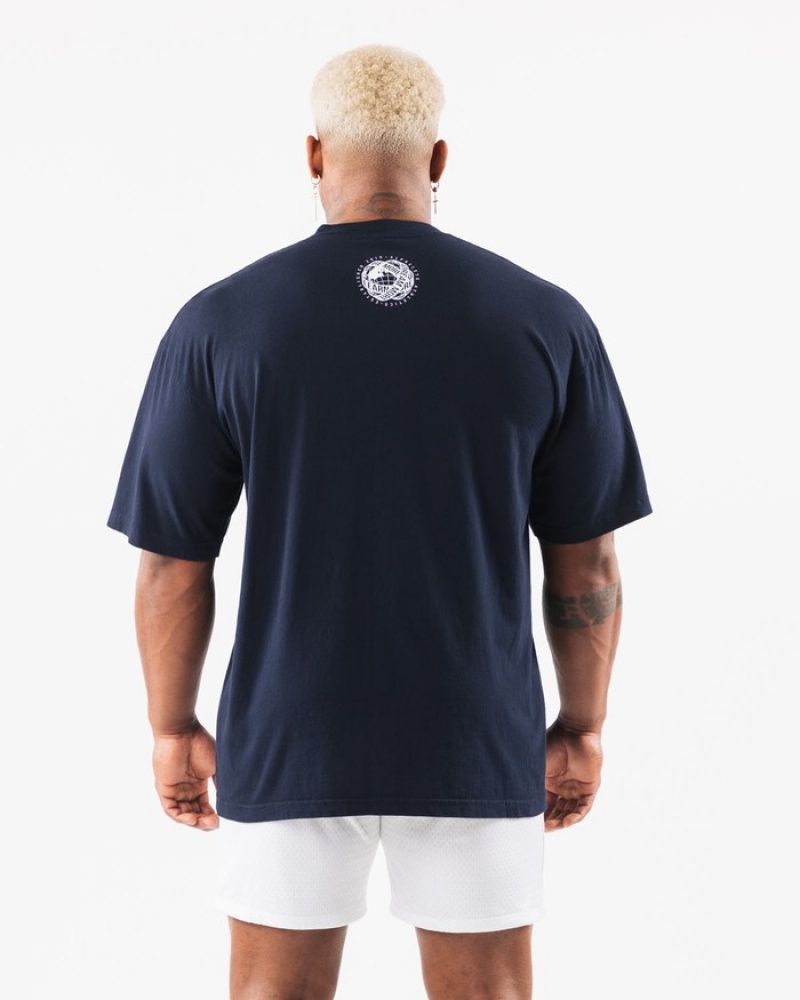 Alphalete LDB More Uomo Camicie Blu Marino Rosa | 35SQJKCBH
