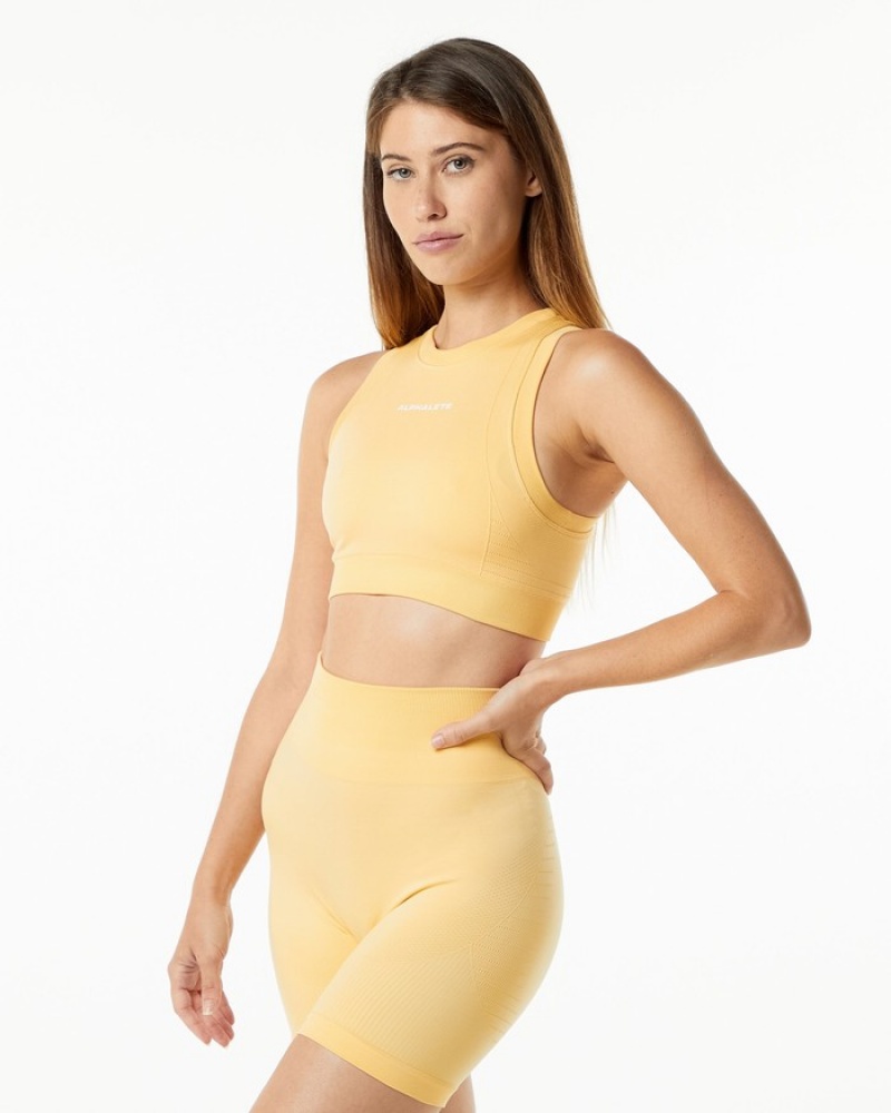 Alphalete Ozone Crop Donna Reggiseni Gialle | 94HVCMEIG