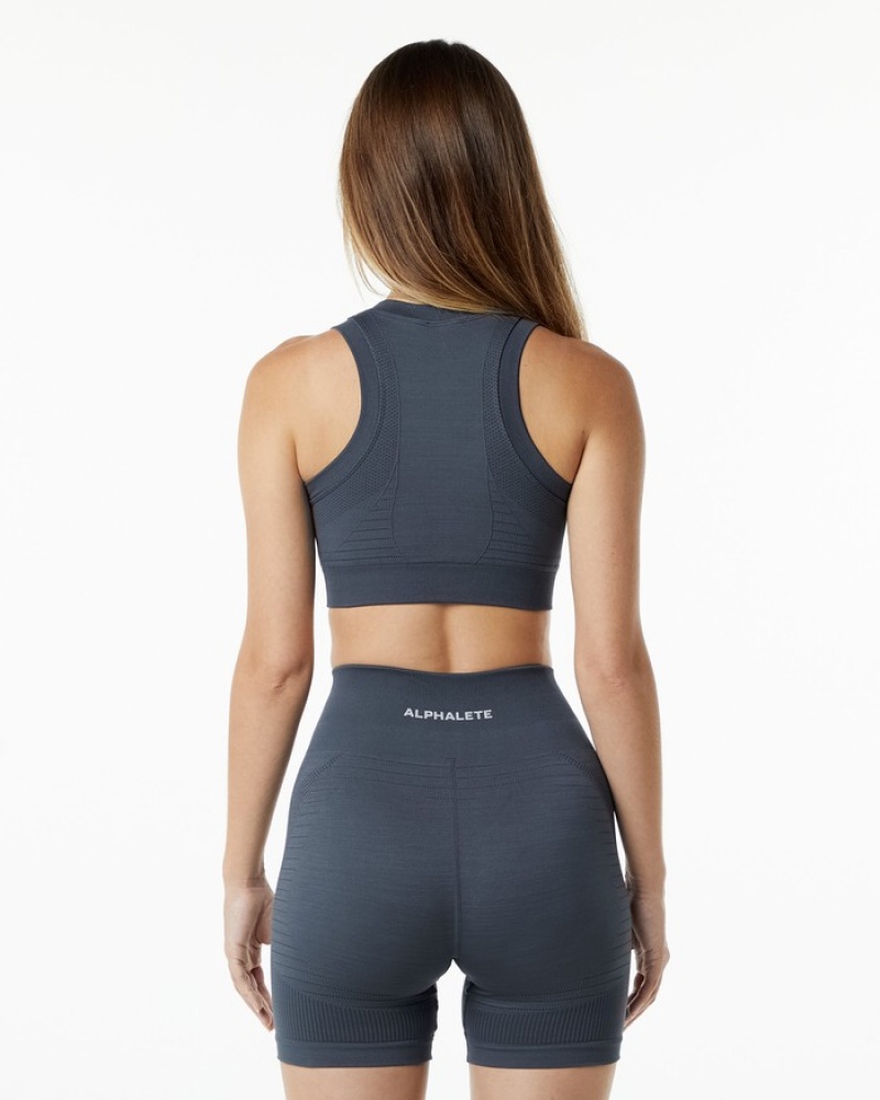 Alphalete Ozone Crop Donna Reggiseni Grigie Scuro | 70VSAJBYF