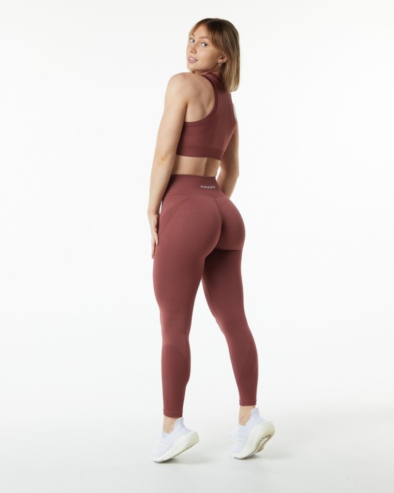 Alphalete Ozone Donna Leggings Bordeaux | 18QBIHPTL
