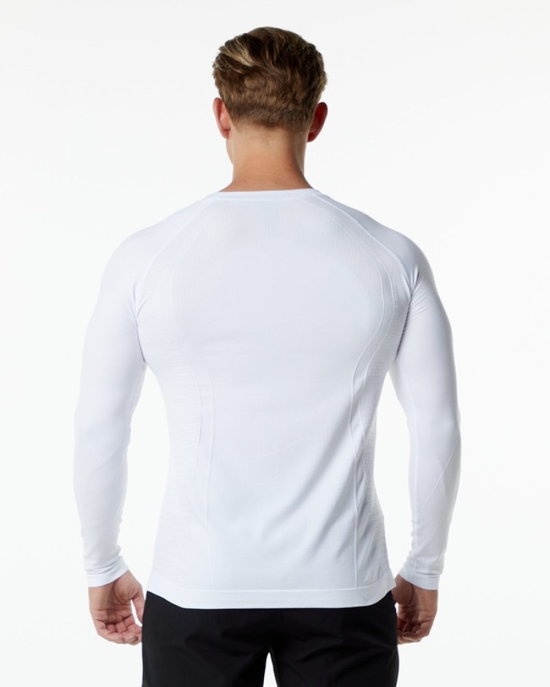 Alphalete Ozone LS Uomo Camicie Bianche | 08PCYSNDL
