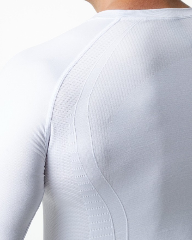 Alphalete Ozone LS Uomo Camicie Bianche | 08PCYSNDL