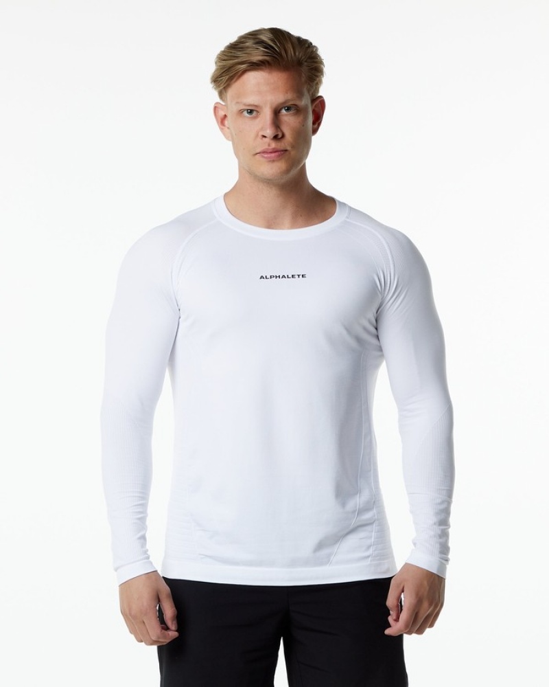 Alphalete Ozone LS Uomo Camicie Bianche | 08PCYSNDL