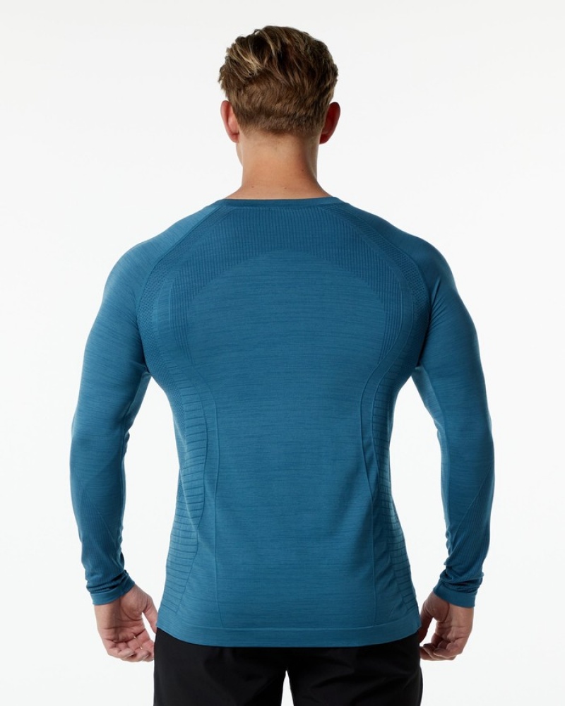 Alphalete Ozone LS Uomo Camicie Blu | 28KNDVZXH