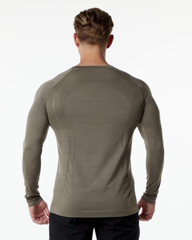Alphalete Ozone LS Uomo Camicie Grigie | 89MAYXGQR