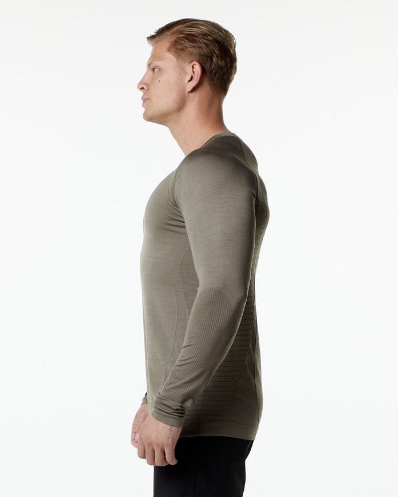 Alphalete Ozone LS Uomo Camicie Grigie | 89MAYXGQR