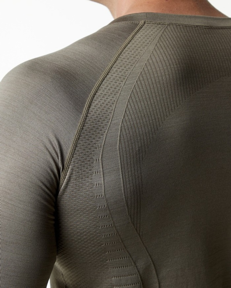 Alphalete Ozone LS Uomo Camicie Grigie | 89MAYXGQR