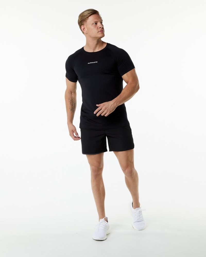 Alphalete Ozone Uomo Camicie Nere | 39MZXYKLB