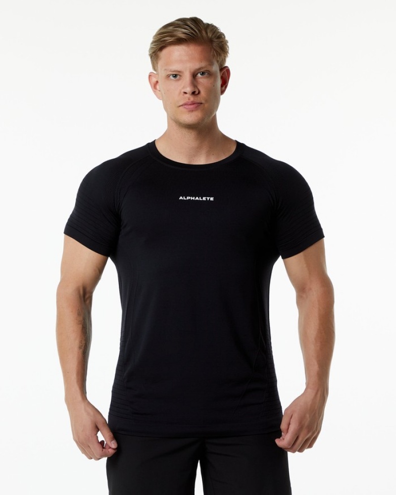 Alphalete Ozone Uomo Camicie Nere | 39MZXYKLB