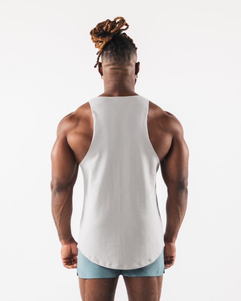 Alphalete Paisley Print Raw Cut Uomo Canotta Grigie | 89OFVIMNK