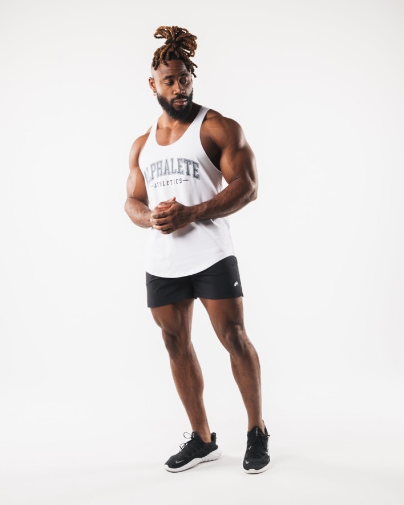 Alphalete Paisley Print Raw Cut Uomo Canotta Bianche | 54NFXSUQY