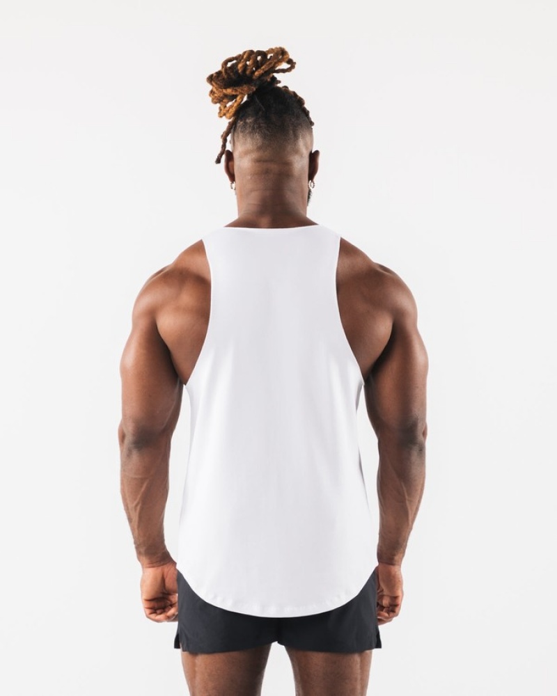 Alphalete Paisley Print Raw Cut Uomo Canotta Bianche | 54NFXSUQY