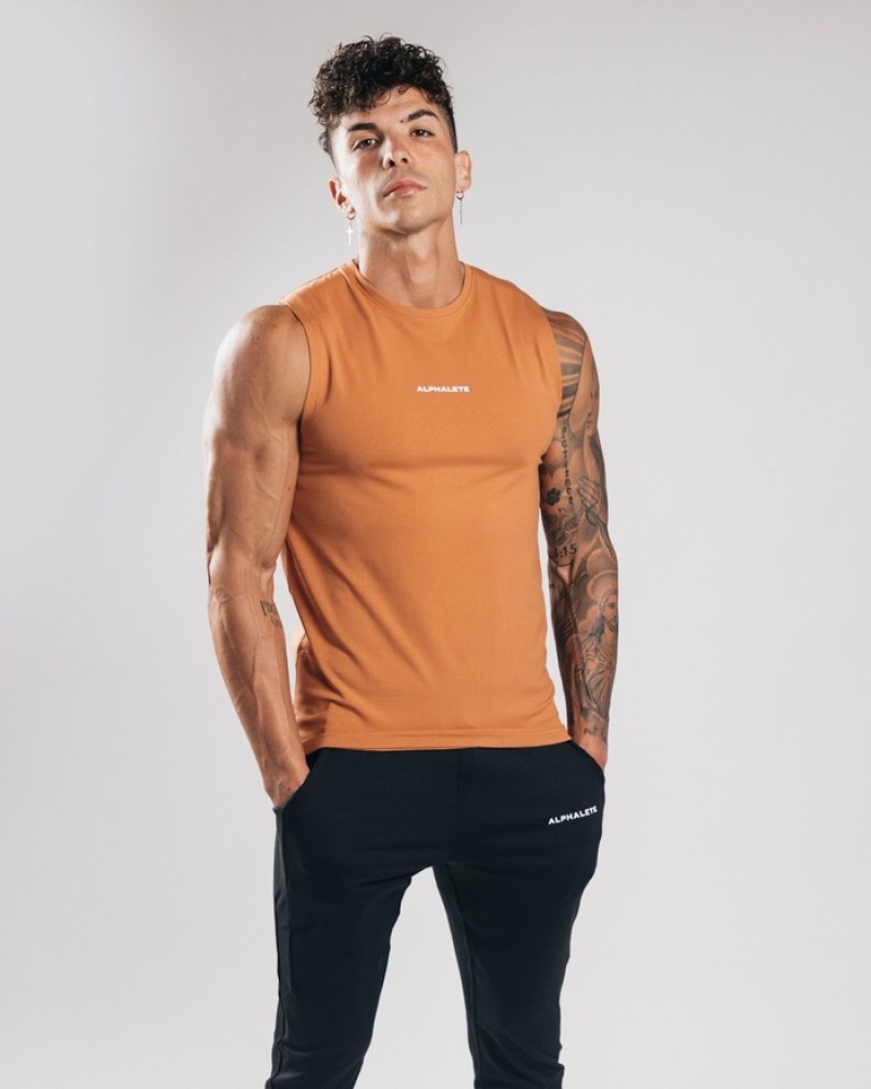 Alphalete Performance Axis Uomo Canotta Arancioni | 48NKAXGIW