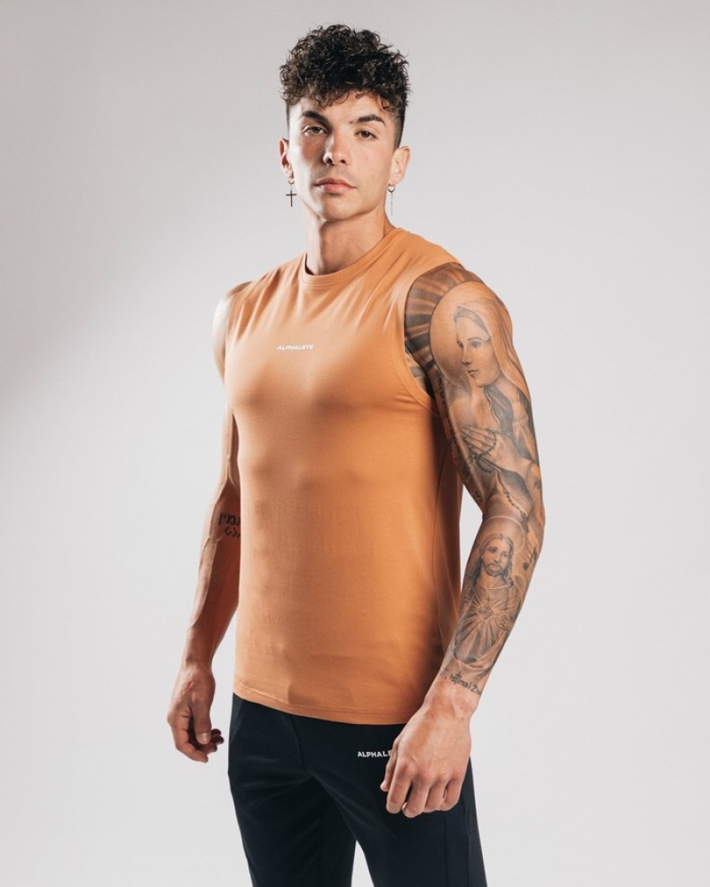 Alphalete Performance Axis Uomo Canotta Arancioni | 48NKAXGIW