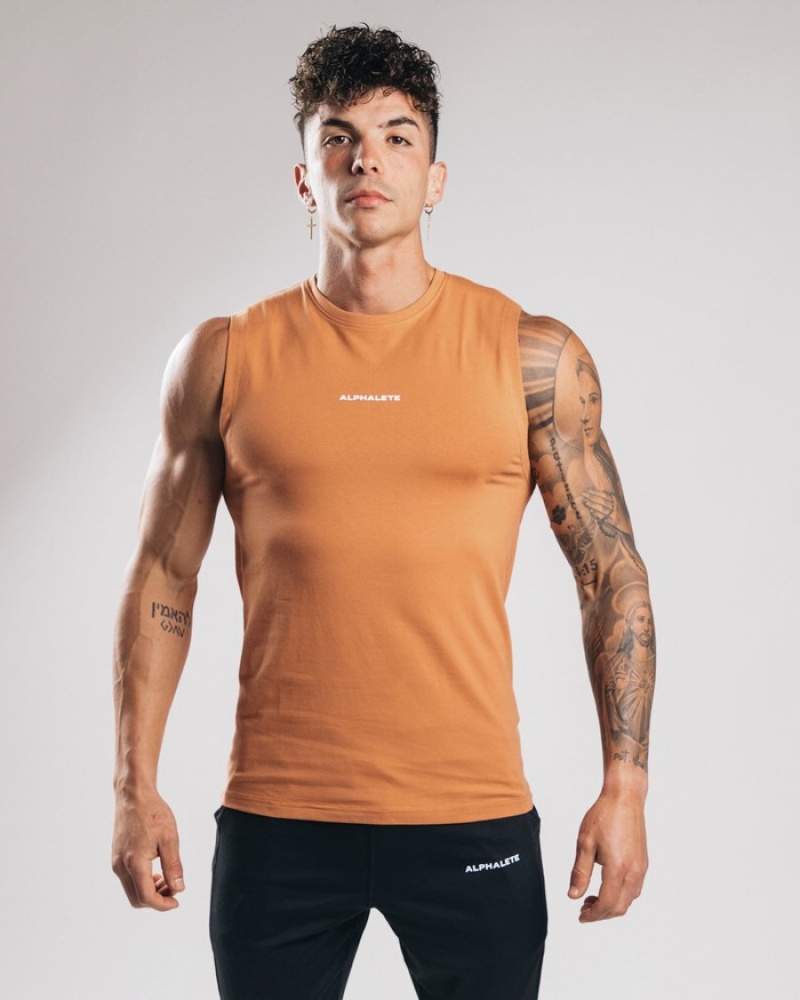 Alphalete Performance Axis Uomo Canotta Arancioni | 48NKAXGIW