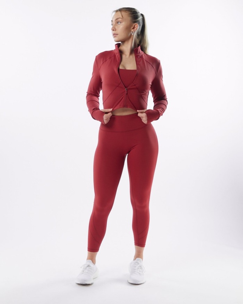 Alphalete Pulse Surge Donna Leggings Rosse | 98ZMLNRHY