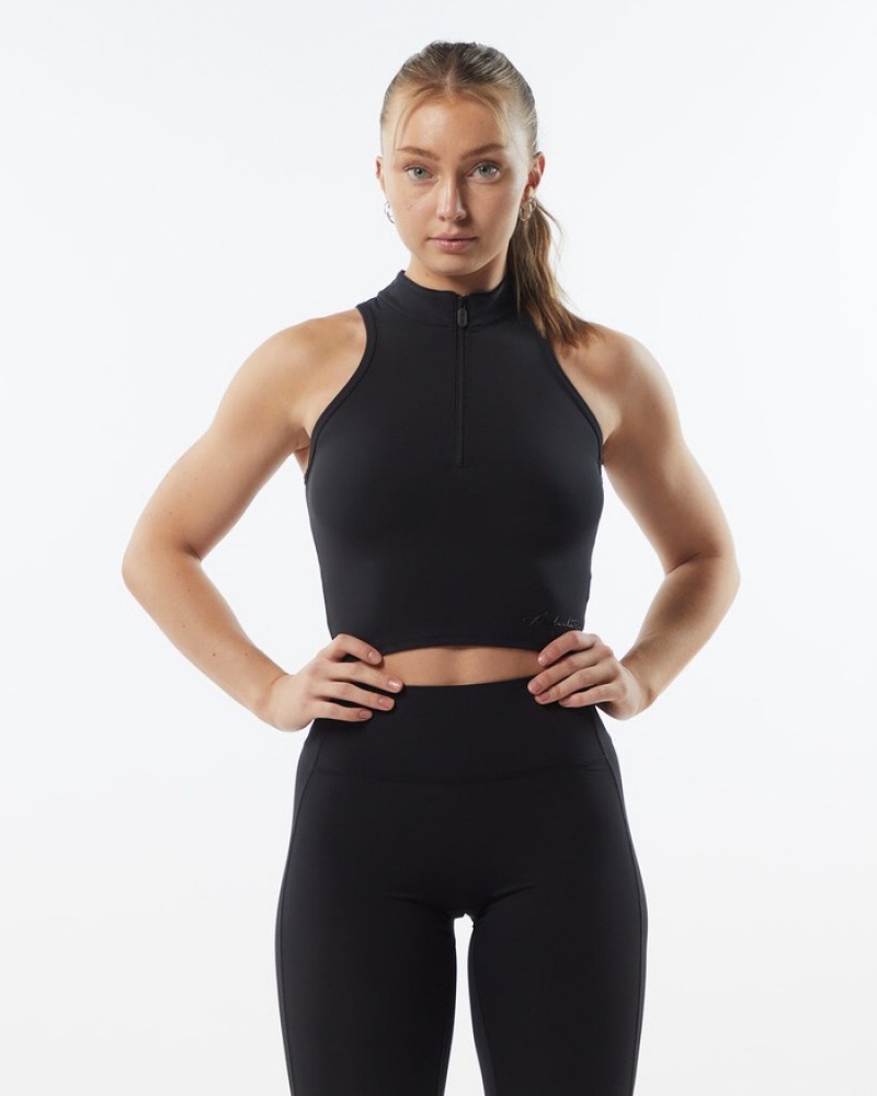 Alphalete Pulse Zip Donna Canotta Nere | 30JTWYUHF
