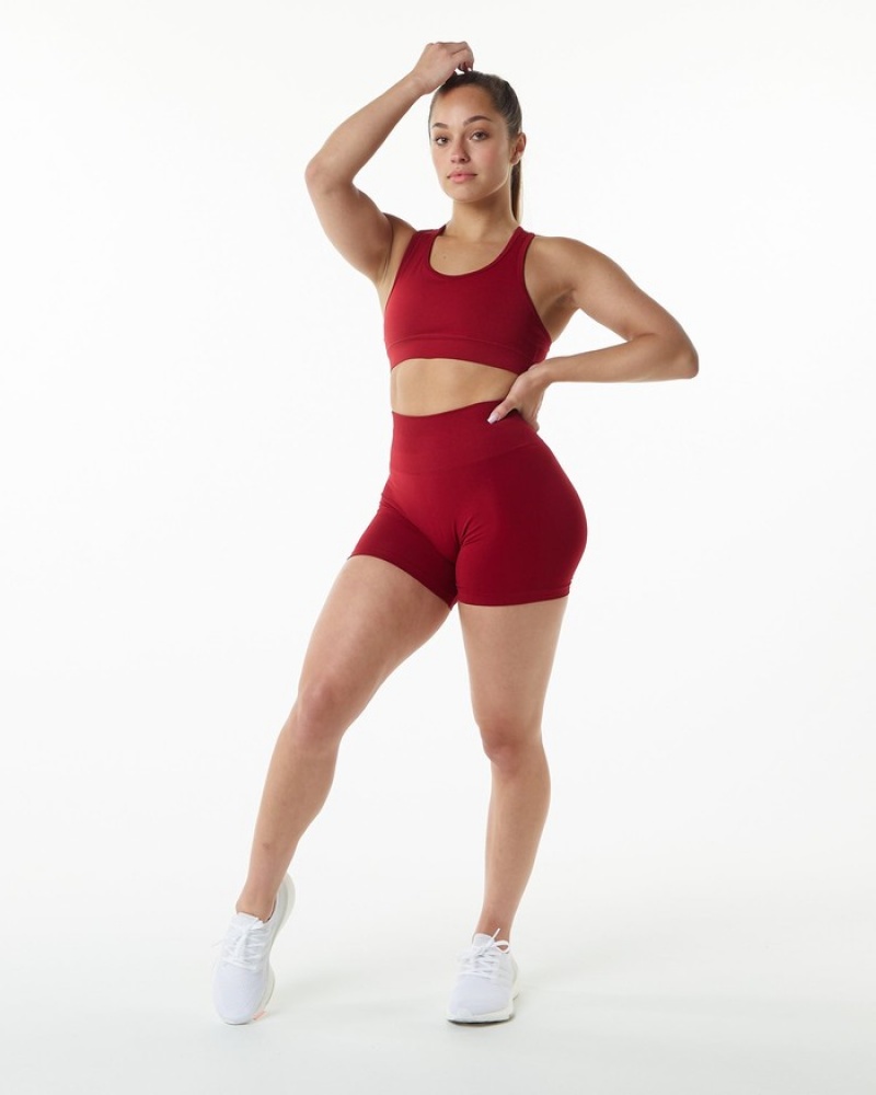 Alphalete Revival Donna Reggiseni Rosse Profondo | 60TIEZMYL