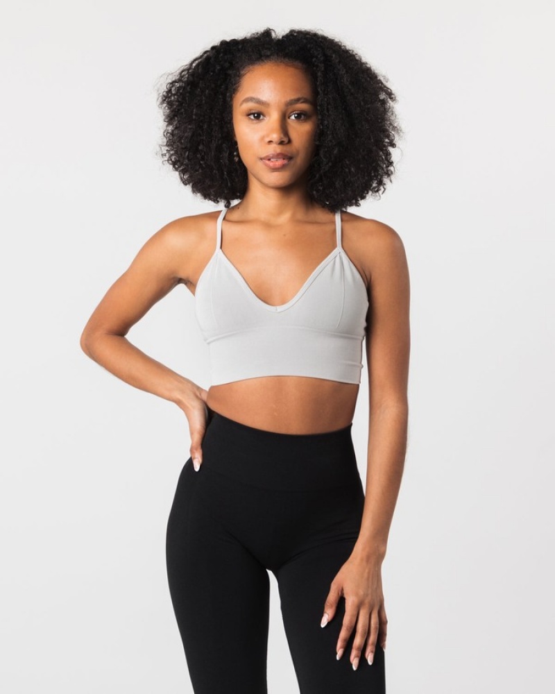 Alphalete Seamless Costine Donna Reggiseni Grigie | 98RIPKJXE