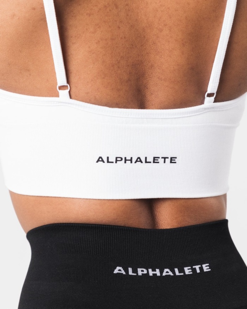 Alphalete Seamless Costine Donna Reggiseni Bianche | 86YTRKWXH