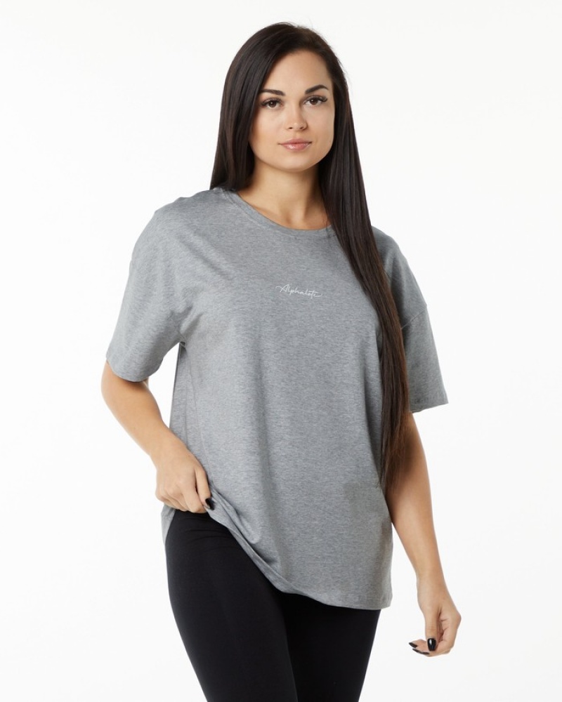 Alphalete Signature Oversized Donna Camicie Grigie | 13NSHIPTY