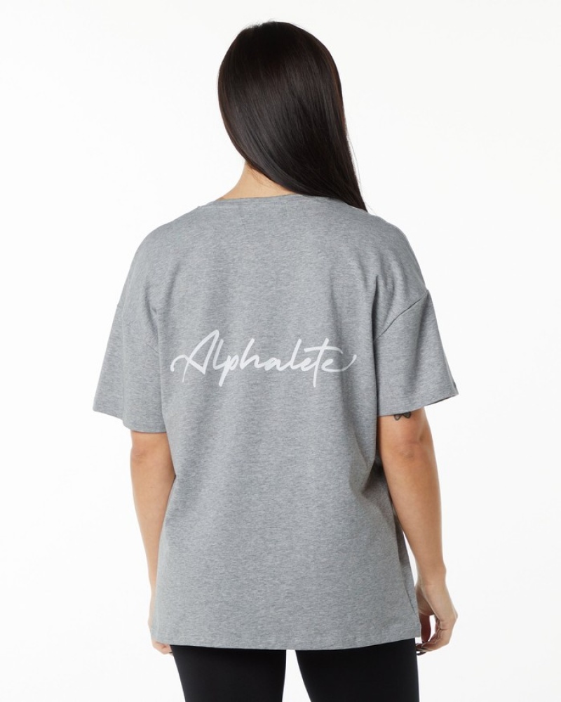 Alphalete Signature Oversized Donna Camicie Grigie | 13NSHIPTY