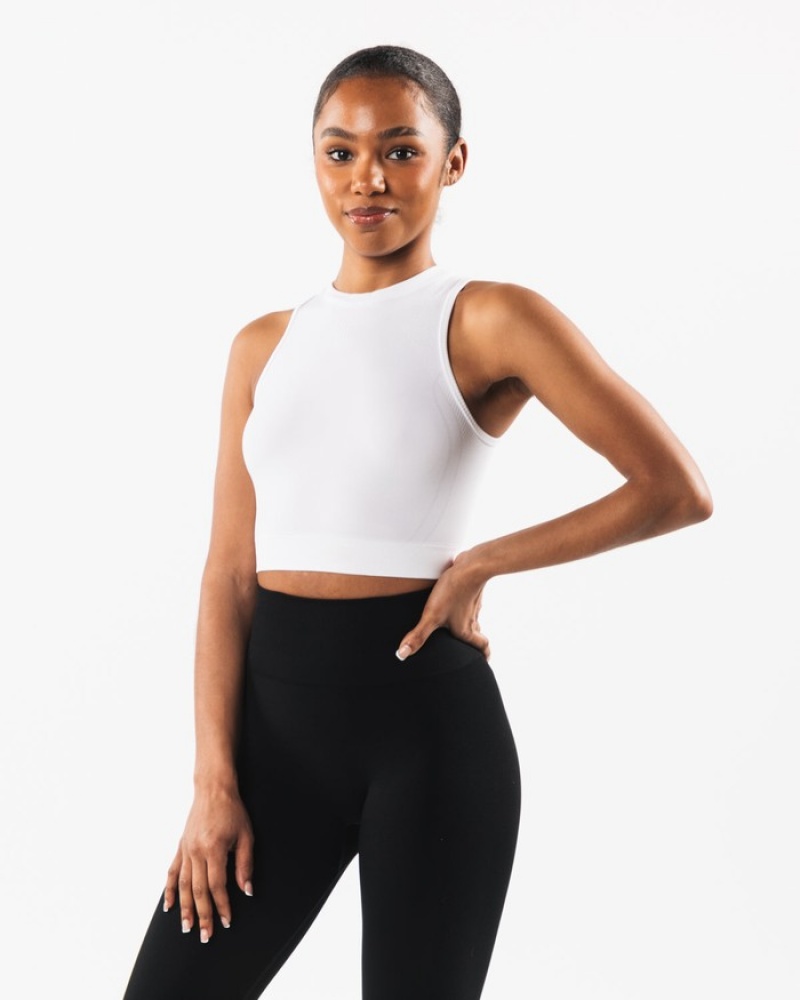 Alphalete Stratus Crop Donna Canotta Bianche | 16WKMIPTU