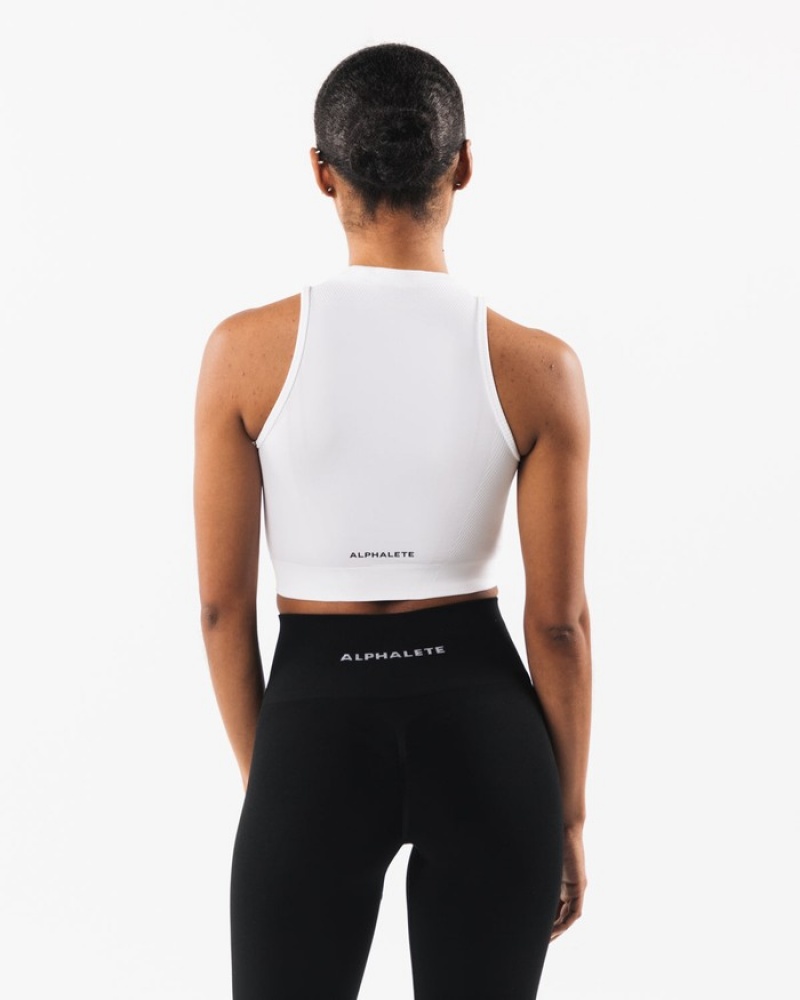 Alphalete Stratus Crop Donna Canotta Bianche | 16WKMIPTU