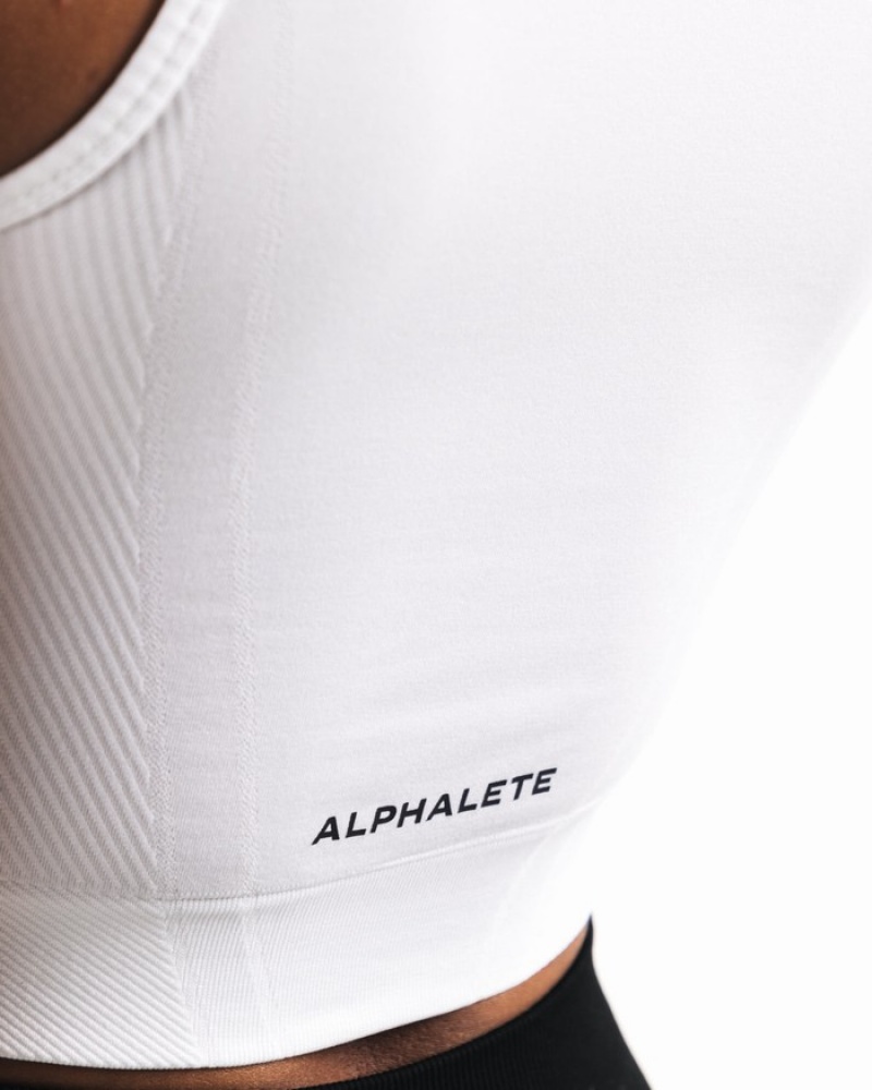 Alphalete Stratus Crop Donna Canotta Bianche | 16WKMIPTU