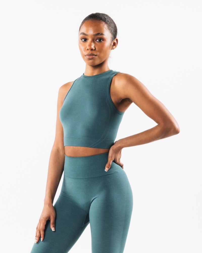 Alphalete Stratus Crop Donna Canotta Blu | 32VBZAKSY