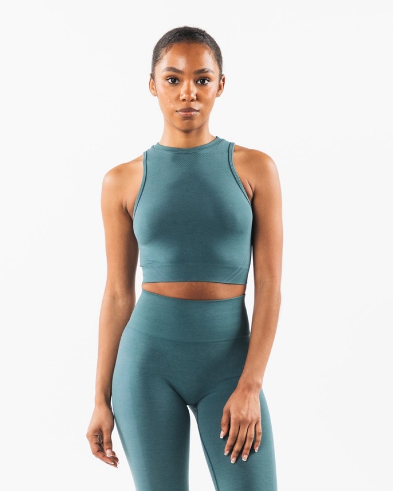Alphalete Stratus Crop Donna Canotta Blu | 32VBZAKSY