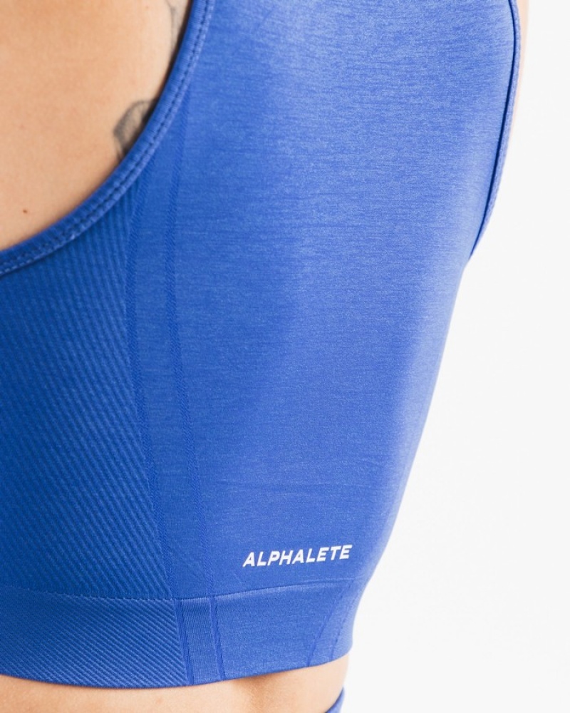 Alphalete Stratus Crop Donna Canotta Blu | 01NQYIBHE