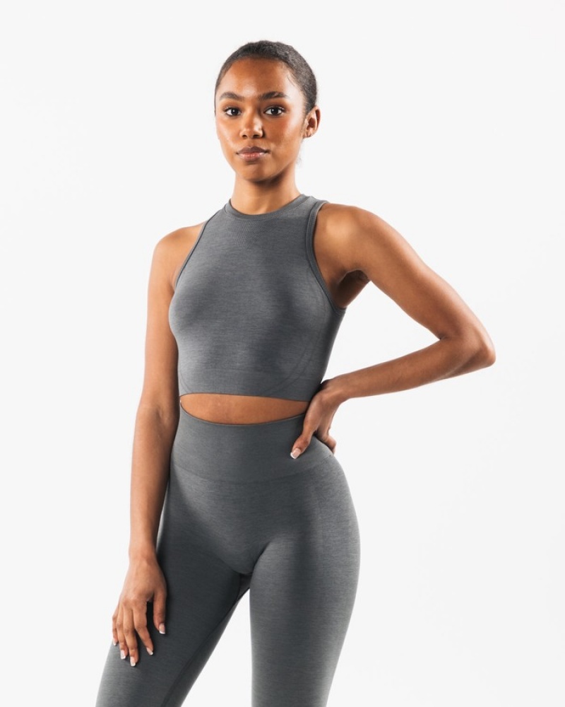 Alphalete Stratus Crop Donna Canotta Grigie | 49VXHIYUA