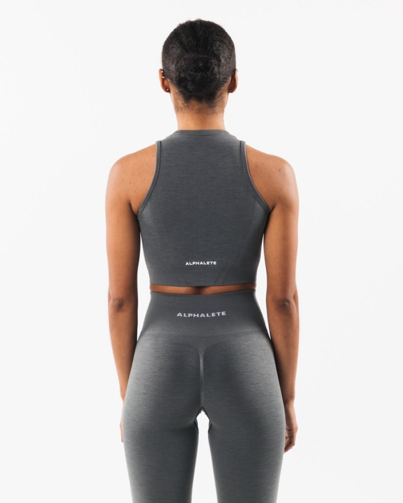 Alphalete Stratus Crop Donna Canotta Grigie | 49VXHIYUA