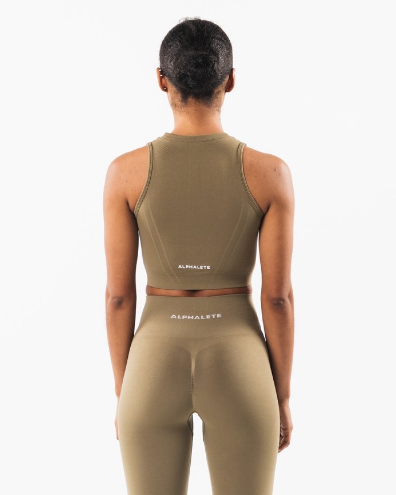 Alphalete Stratus Crop Donna Canotta Grigie | 79UTQGRDP