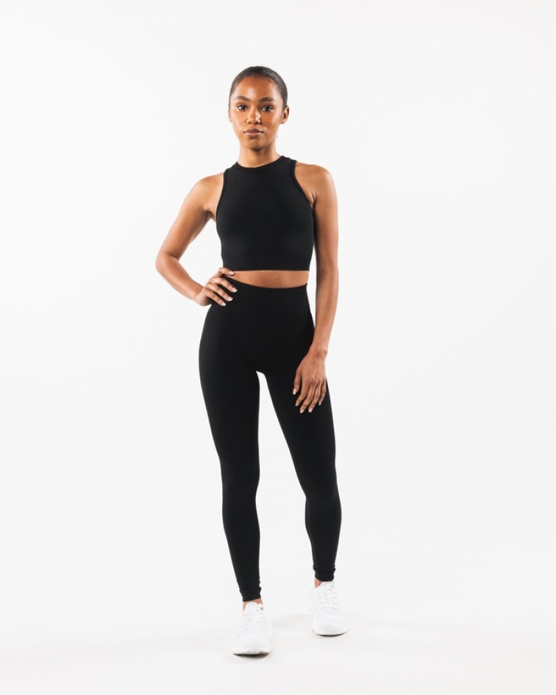 Alphalete Stratus Crop Donna Canotta Nere | 89LAOYUSE