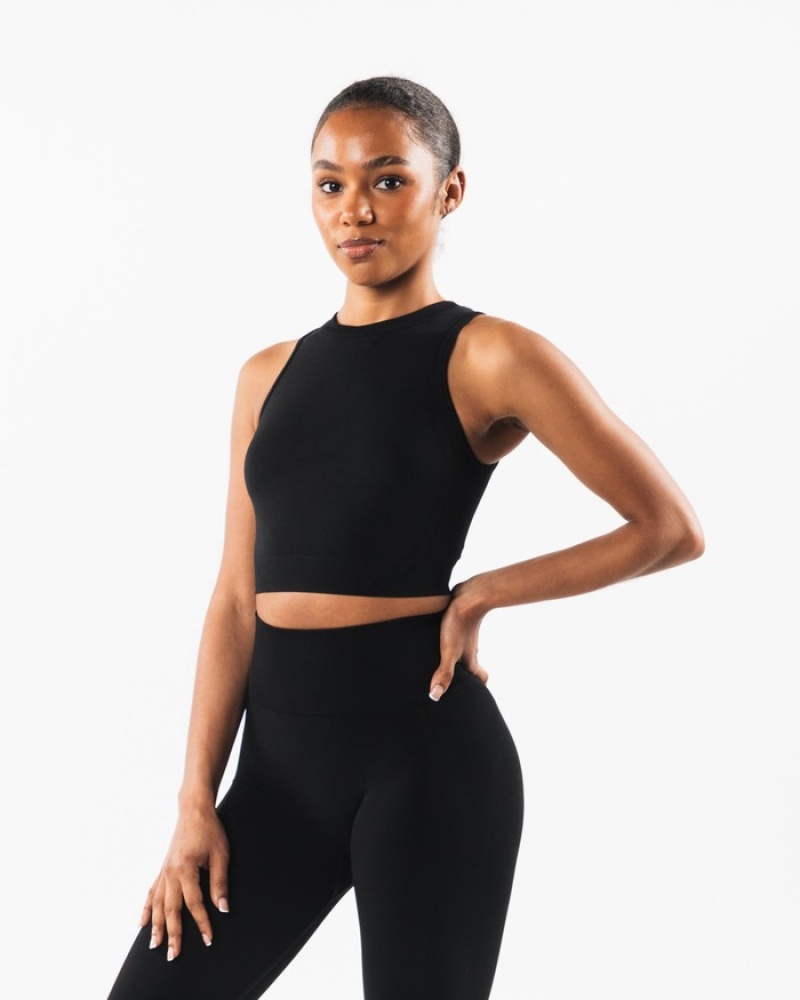 Alphalete Stratus Crop Donna Canotta Nere | 89LAOYUSE