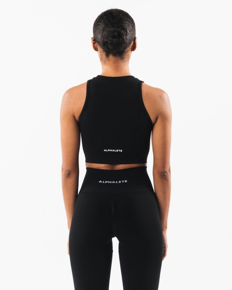Alphalete Stratus Crop Donna Canotta Nere | 89LAOYUSE