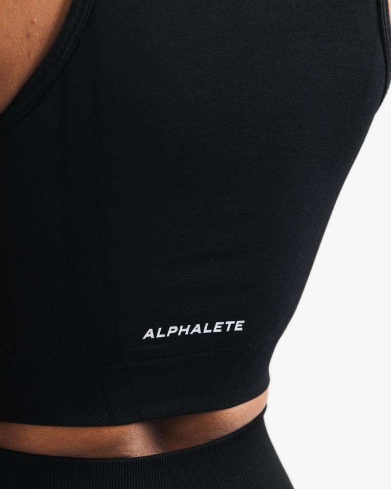 Alphalete Stratus Crop Donna Canotta Nere | 89LAOYUSE