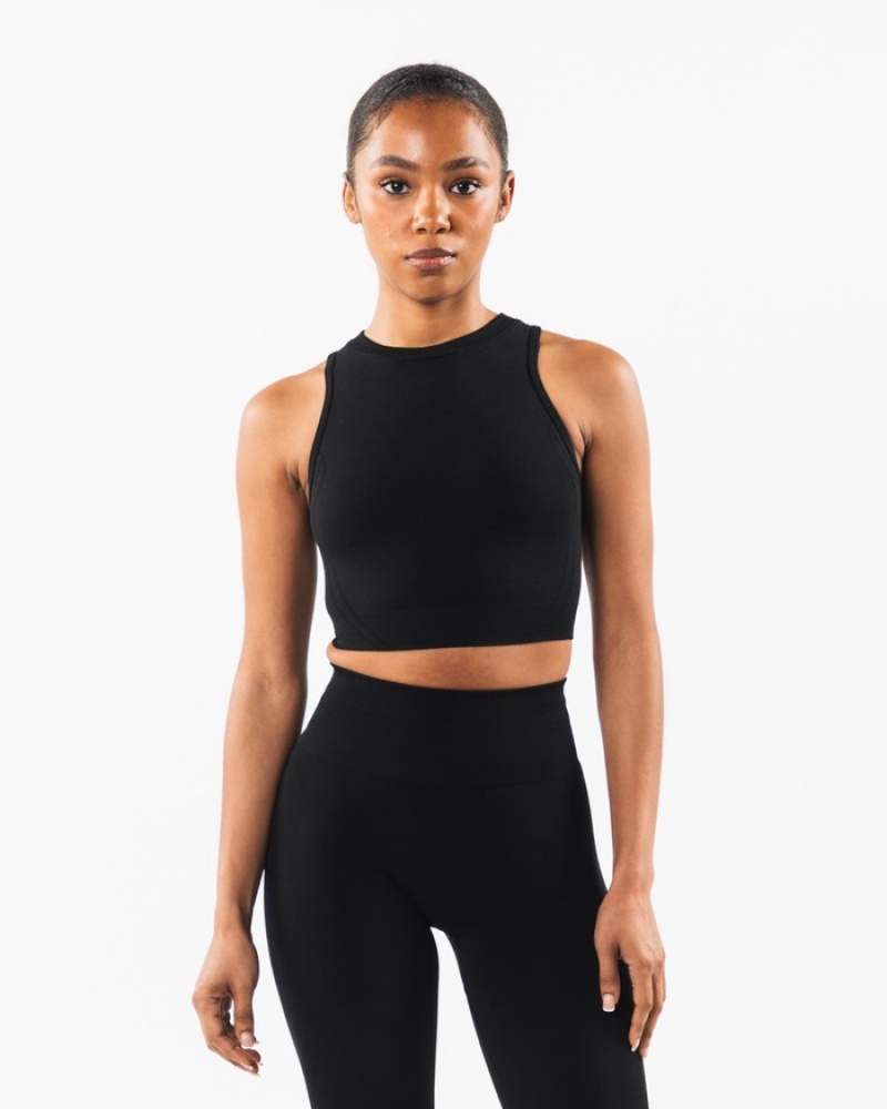 Alphalete Stratus Crop Donna Canotta Nere | 89LAOYUSE