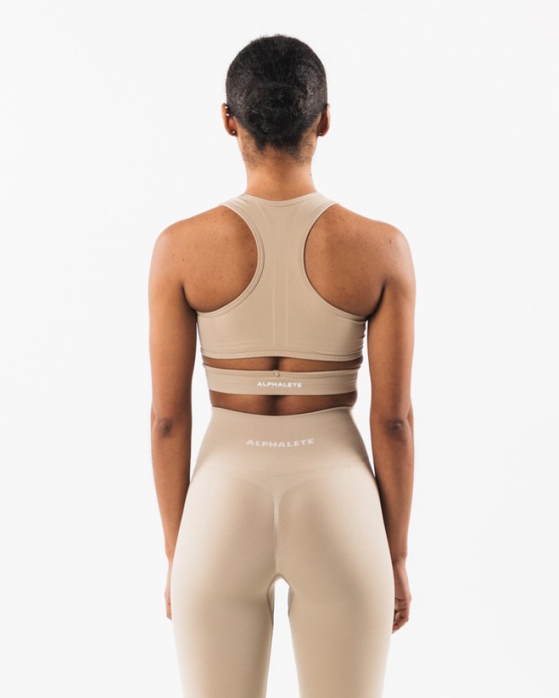 Alphalete Stratus Donna Reggiseni Beige | 50LYDUFHQ