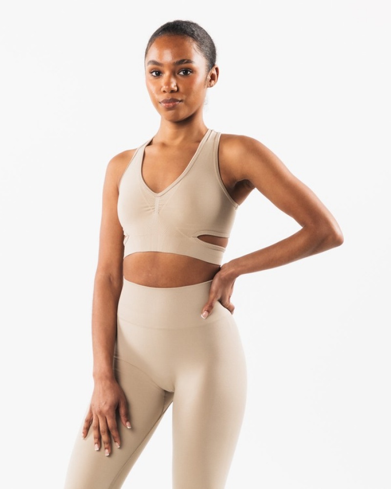 Alphalete Stratus Donna Reggiseni Beige | 50LYDUFHQ
