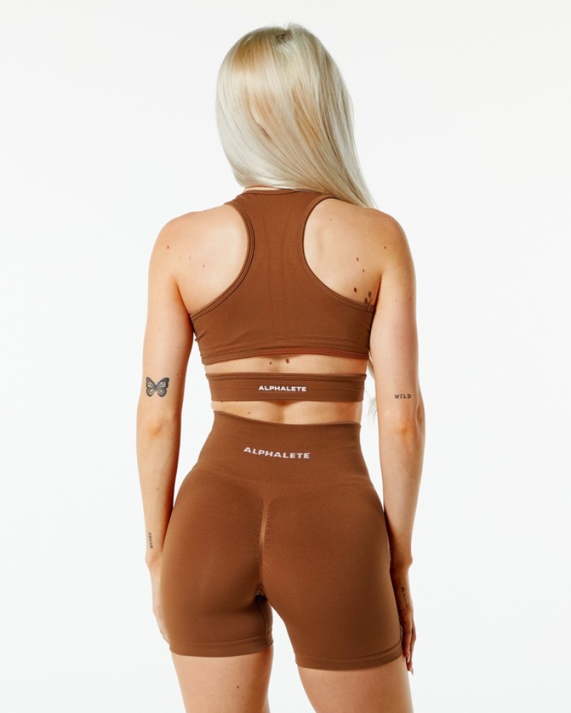 Alphalete Stratus Donna Reggiseni Marroni | 98BMLXDWO