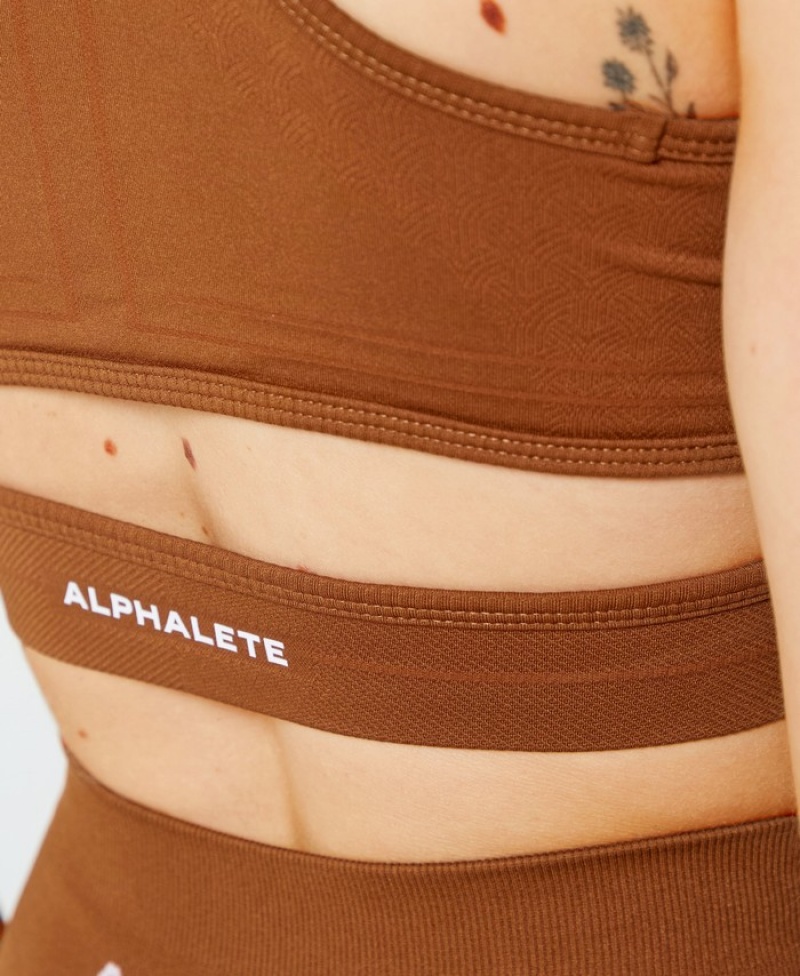Alphalete Stratus Donna Reggiseni Marroni | 98BMLXDWO